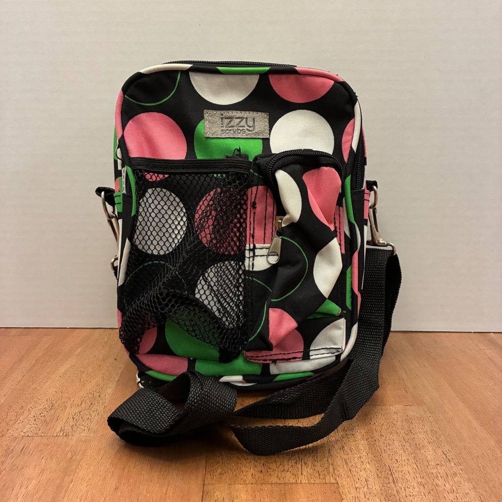 Izzy Scrubs Crossbody Bag Nurse Medical Organizer Polka Dot Adjustable Strap